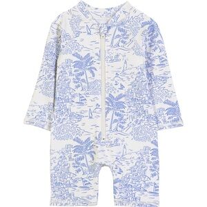 MAISON ME Baby Emory Rashguard Swimsuit, Seascape Toile